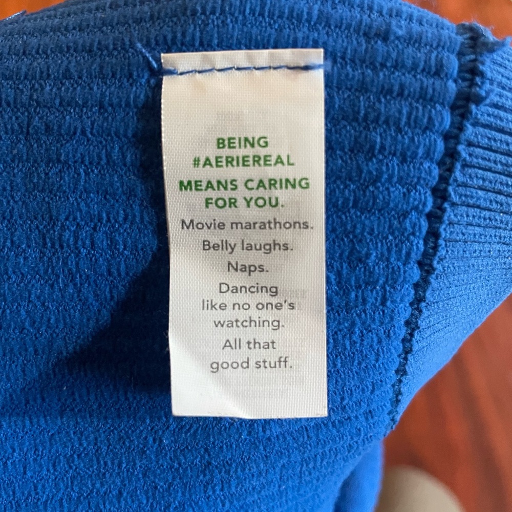 Aerie Blue Ribbed Buttoned Crop Top - Picture 5 of 5